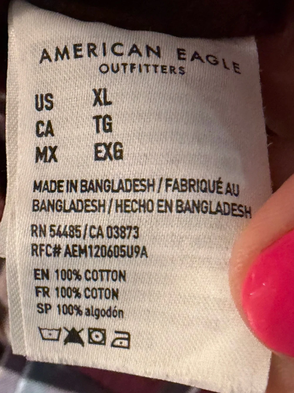 American Eagle Outfitters Burgundy and White Plaid Jean-Style Jacket size xl